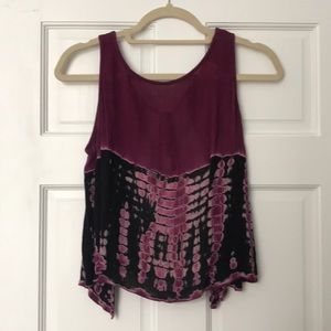 PACSUN LA HEARTS OPEN BACK CROPPED TANK TOP